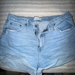Abercrombie & Fitch Light Blue Jean Shorts Curve Love 33/16